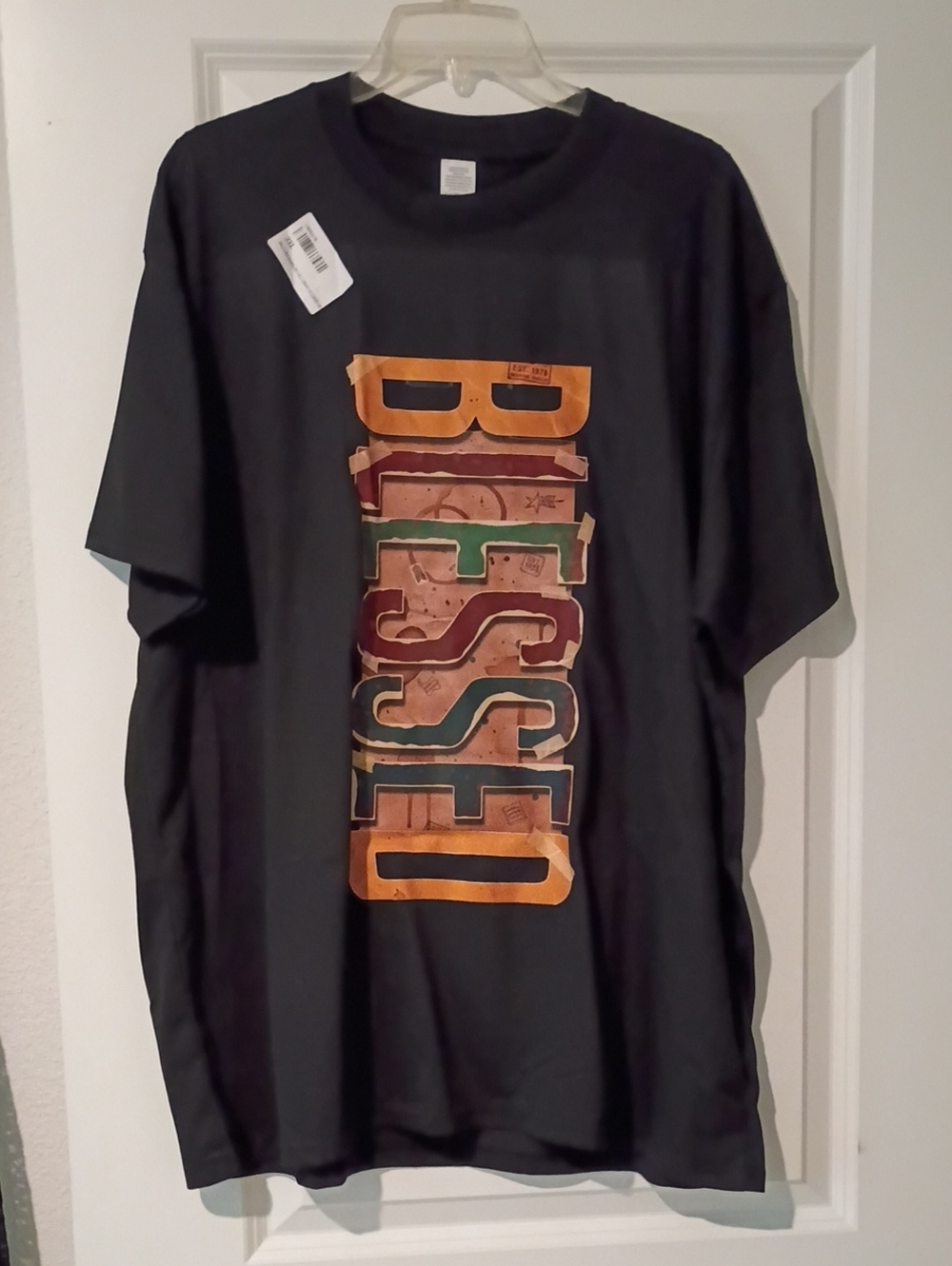 Graphic 'BLESSED' Tee With Bracelet New